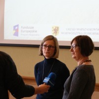 Dwie przedstawicielki WFOŚiGW w Gdańsku udzielają wywiadu